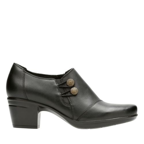 Emslie Warren Black Leather Womens Narrow Width Shoes Clarks® Shoes