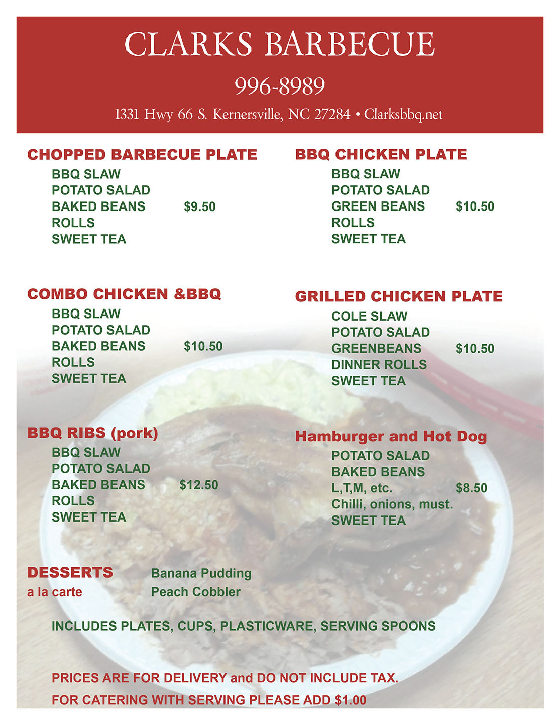 Our Menu Clark's BBQ