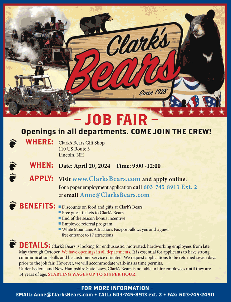 Employment Opportunities Clark's Bears