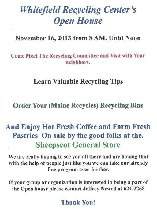 07 November 2013 Whitefield Recycling Center Open House Clary Lake