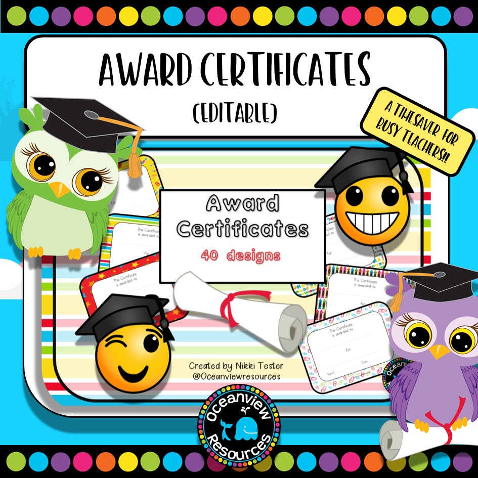 Award Certificates Editable Crayon Theme Free Printable