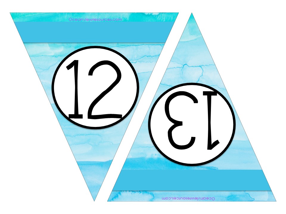 Number Bunting FREE Printable Numbers 12 & 13 for Your Math Wall