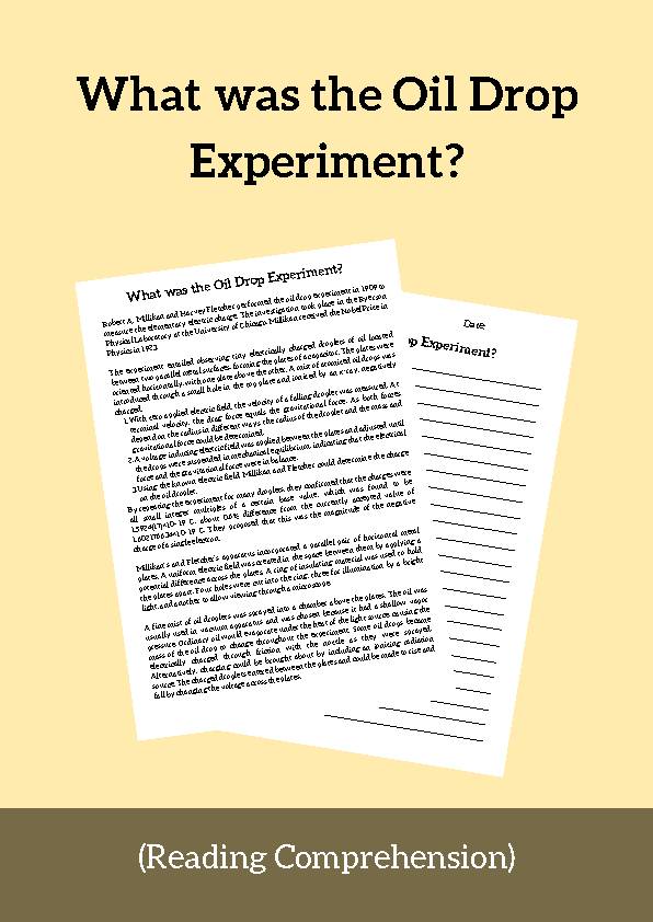 Oil Drop Experiment, Reading Passage Classful
