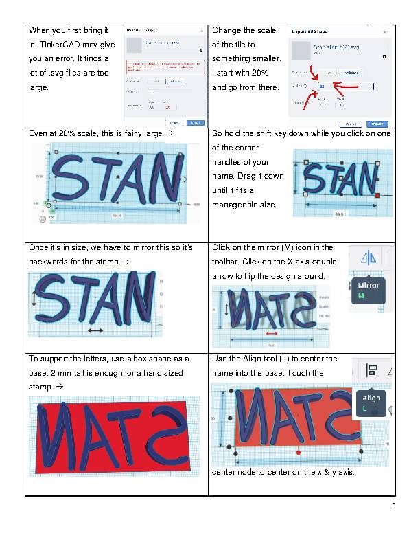 Name Stamp in TinkerCAD Classful