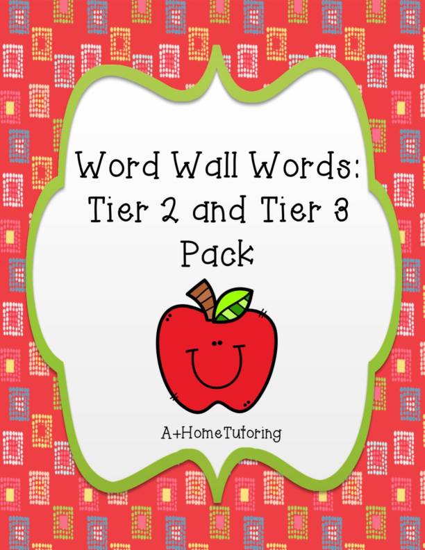 Word Wall Tier 2 & Tier 3 Words and Activities Classful