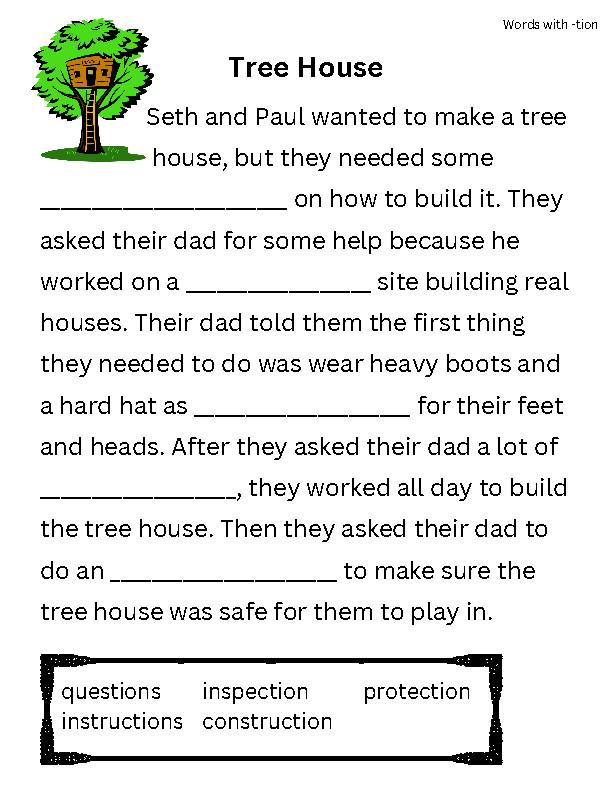 CLOZE Stories with LE/TION/SION/ING/ED Ending Words Classful