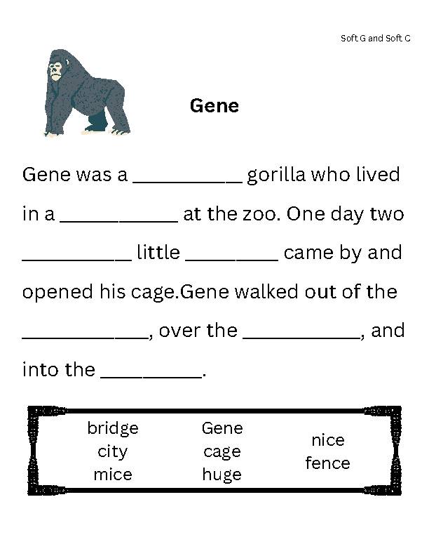 Cloze Stories with Soft C & G words - Classful