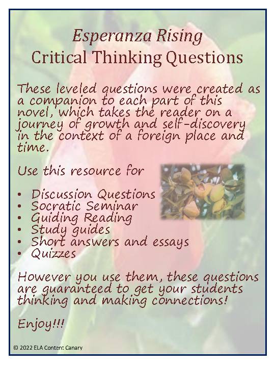 Esperanza Rising Discussion Questions - Classful