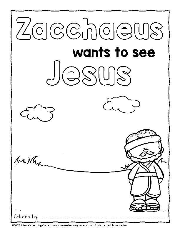 Zacchaeus Bible Story Coloring Pages Classful