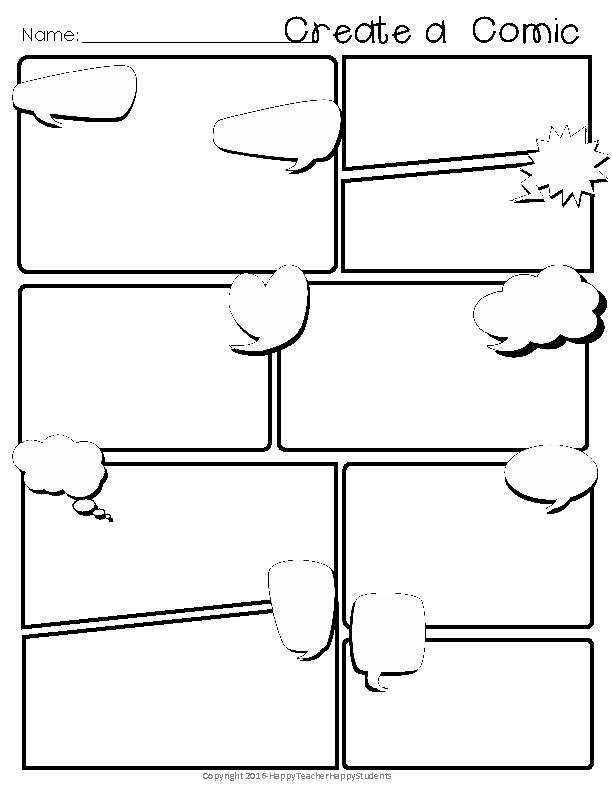 Comic Strip Templates Comic Book Paper or Graphic Novel Paper