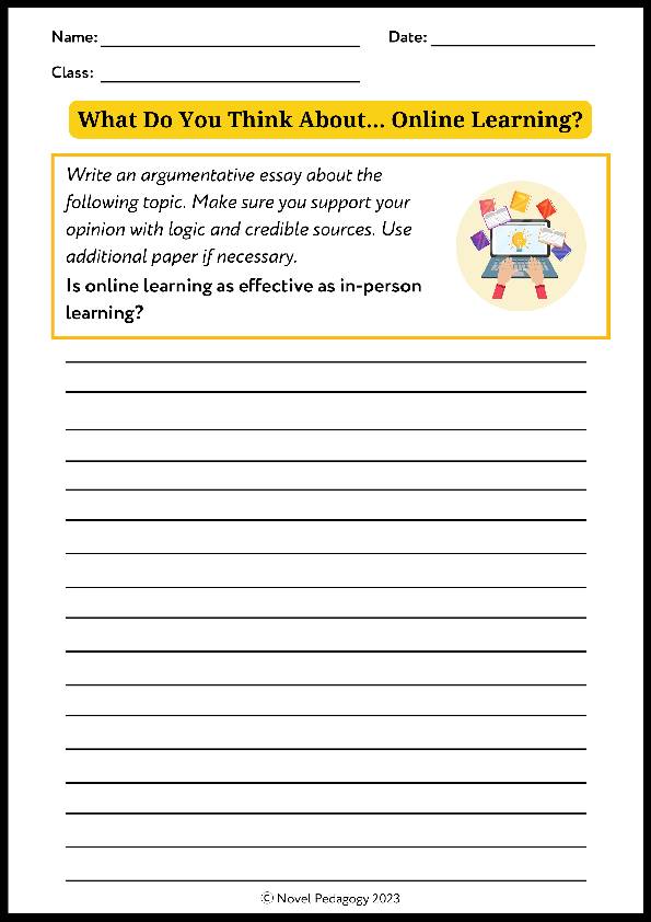 Middle School Argumentative Essay Writing Argumentative Essay Worksheets Classful