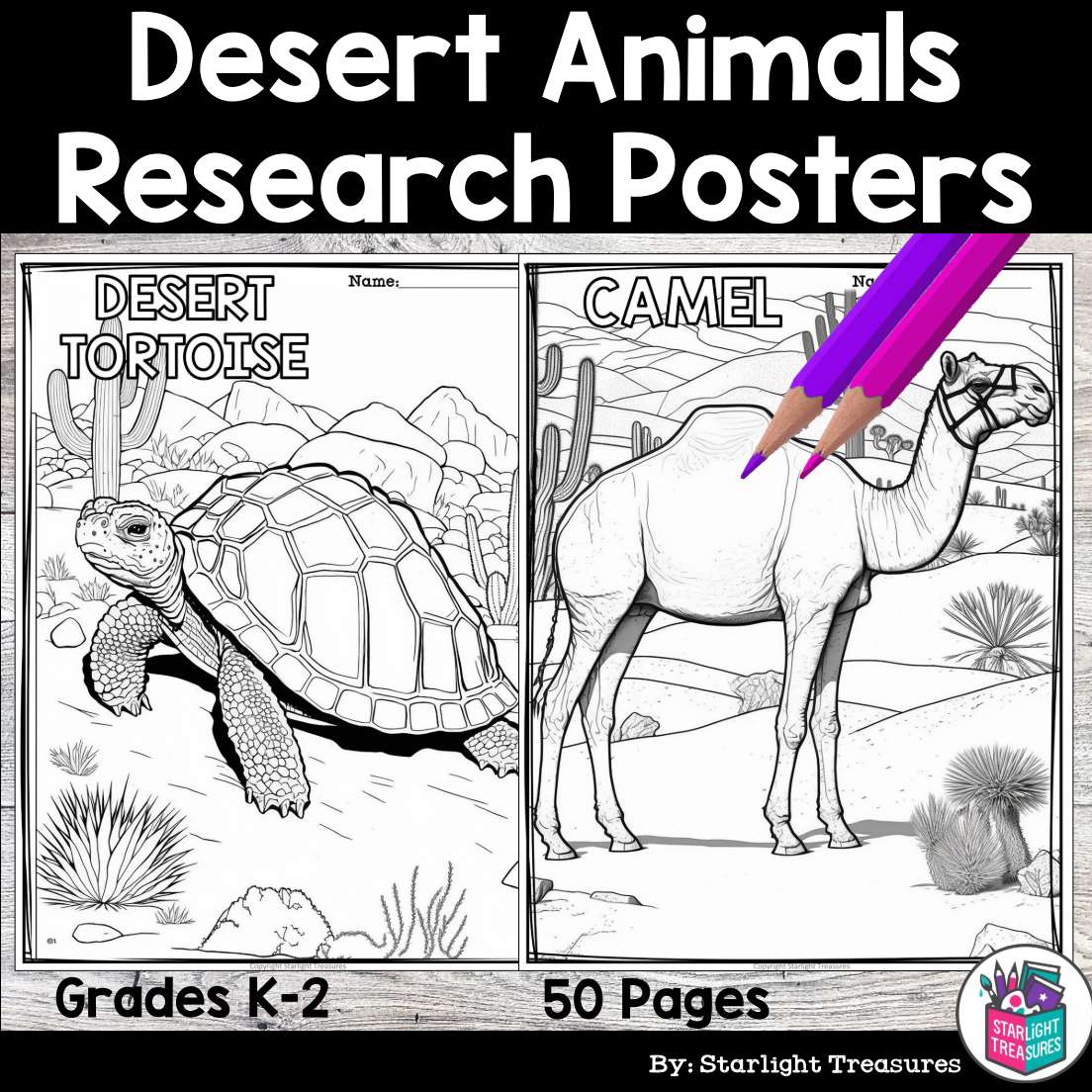 Desert Animals Research Posters, Coloring Pages Animal Research Project Classful