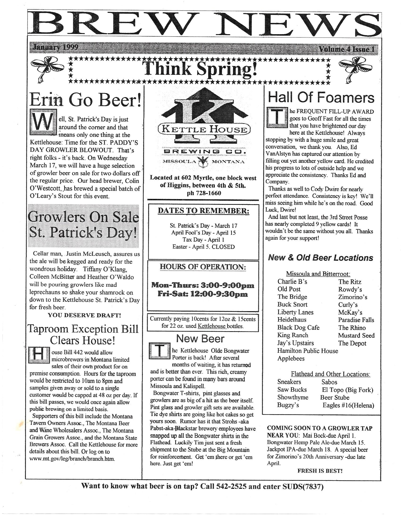 TBTJan99 KettleHouse Brewing Company