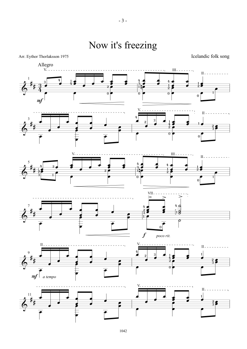 Traditional 3 folk songs The Guitar School