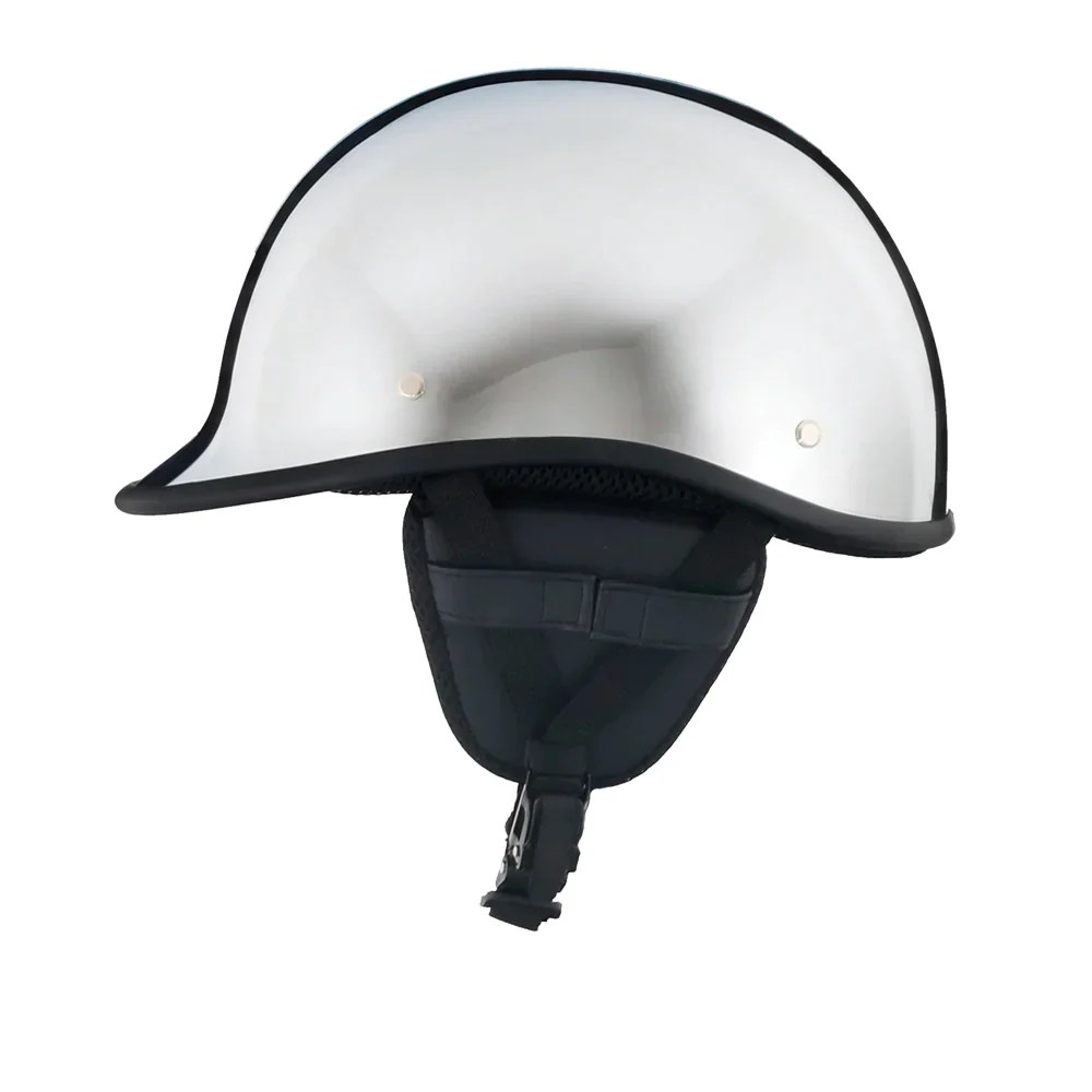 Smallest & Lightest DOT Open Face Polo Helmet - Chrome