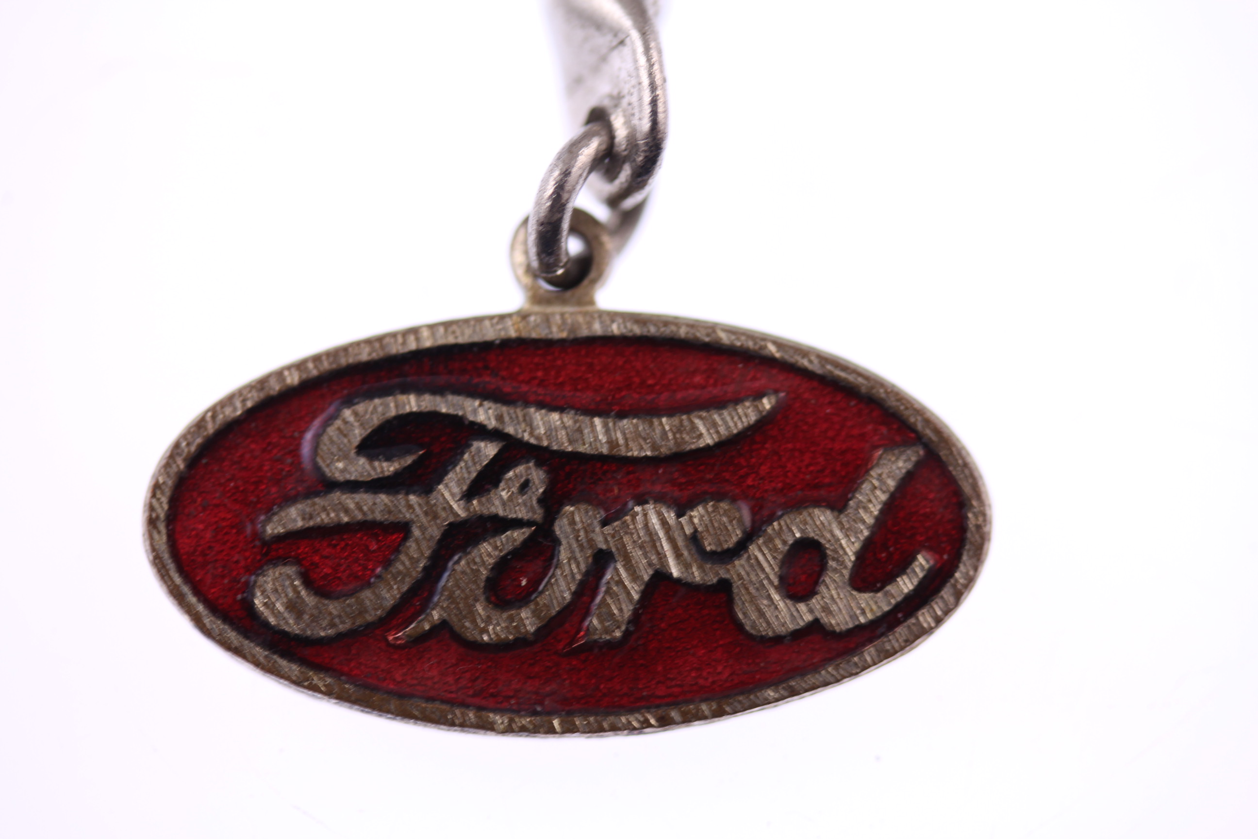 Ford original vintage 1950s red enamel badge keychain Handmade