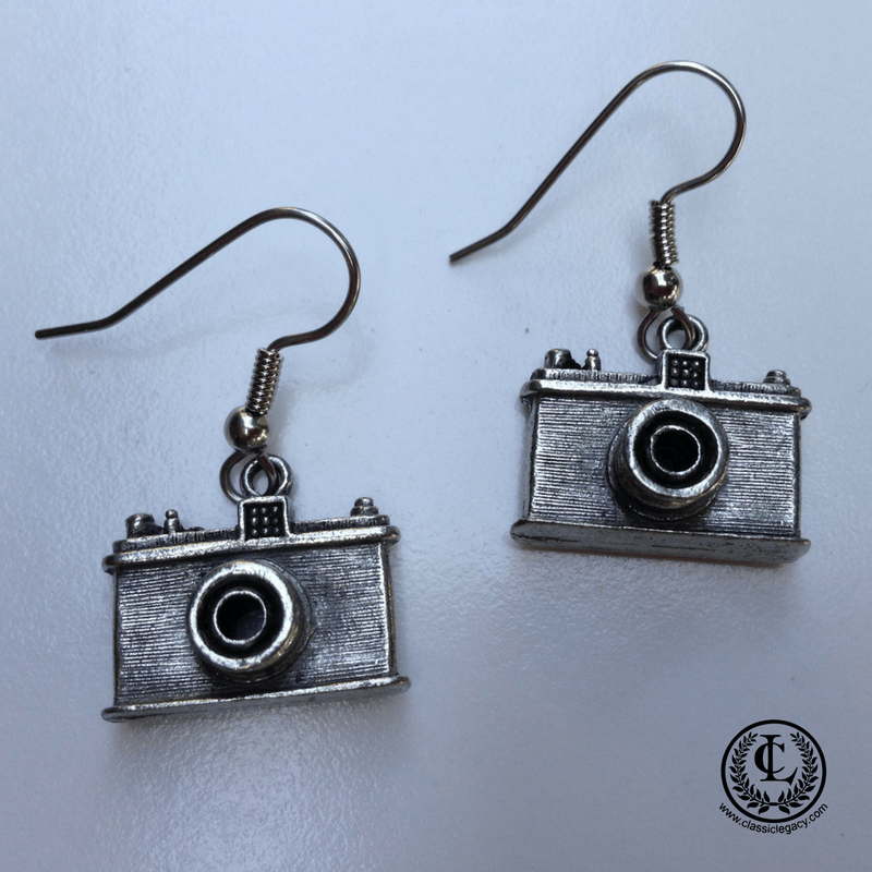 Earrings Camera Theme Classic Legacy Custom Gifts