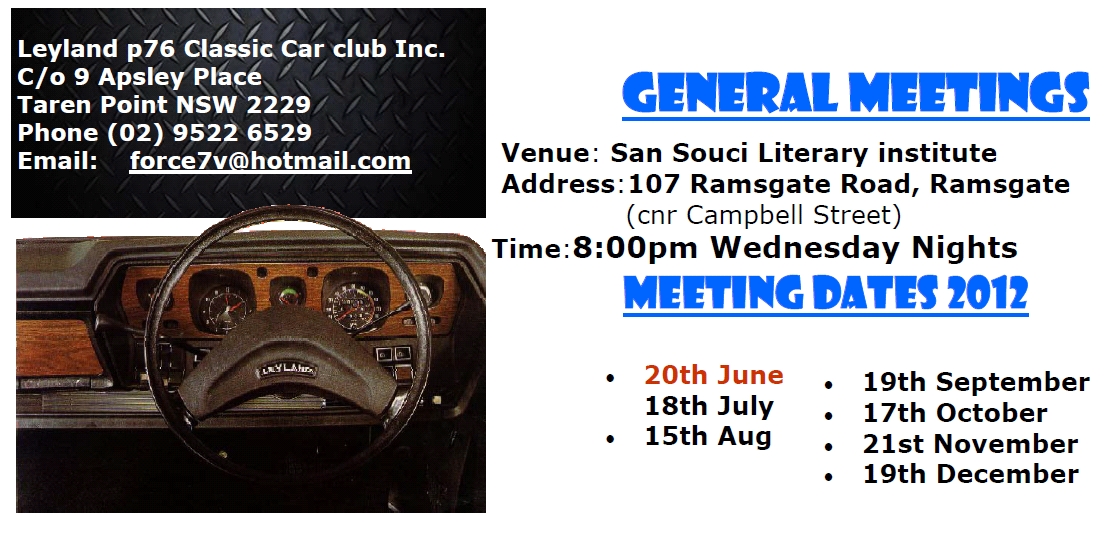 Leyland P76 Classic Car Club NSW