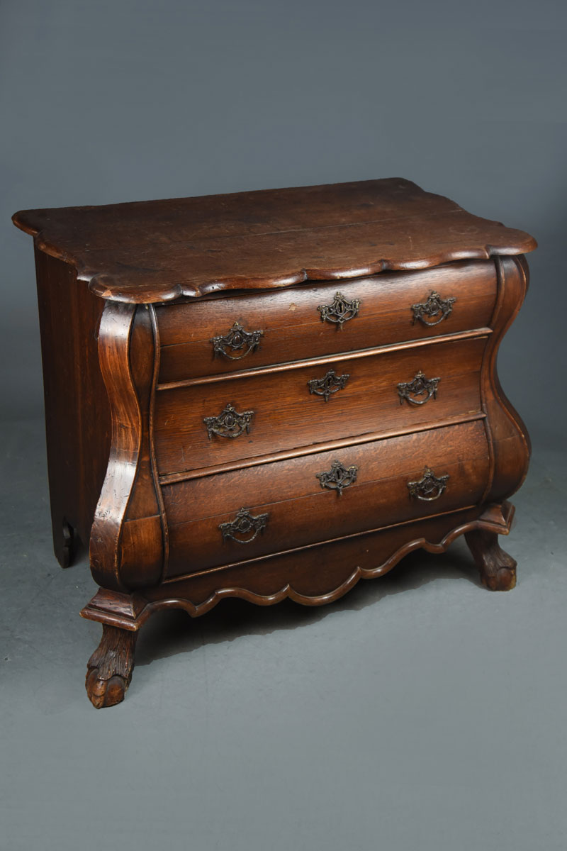 Dutch Bombe Shape Oak Chest Of Drawers The Classic Prop Hire Company