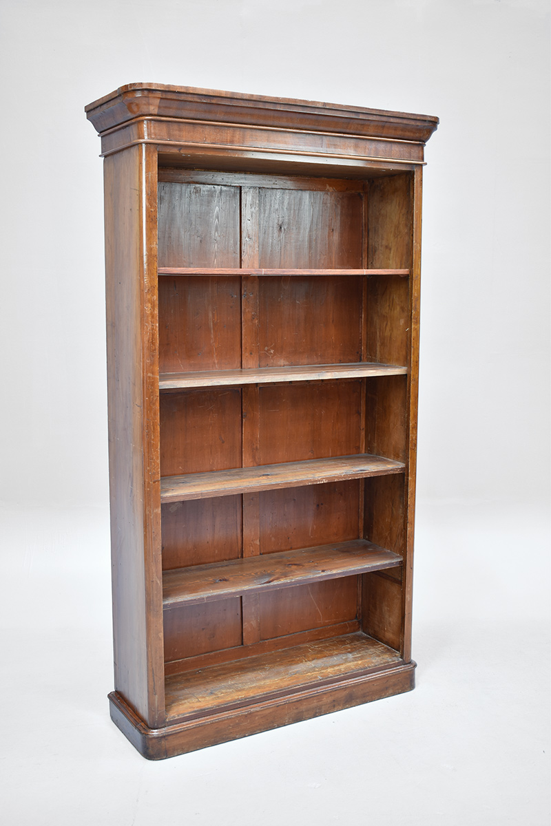 Mahogany Open Bookcase With 4 Shelves The Classic Prop Hire Company