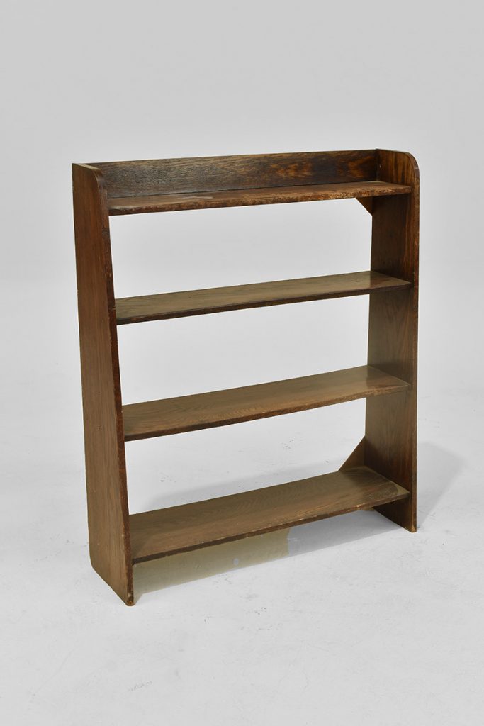 Dark Oak Open Back Bookcase with 4 Shelves The Classic Prop Hire Company