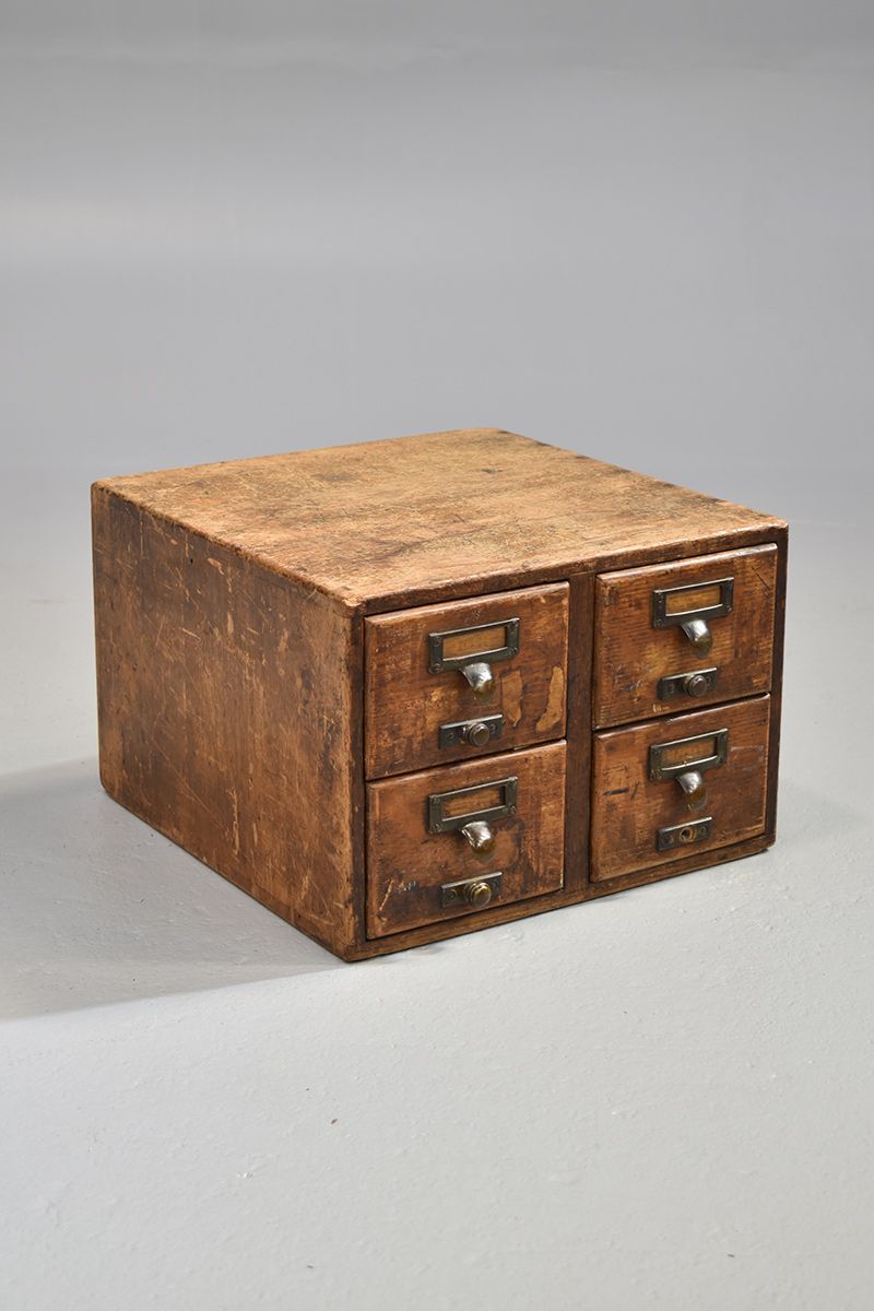 Oak 4 Drawer Index Card Filing Chest The Classic Prop Hire Company