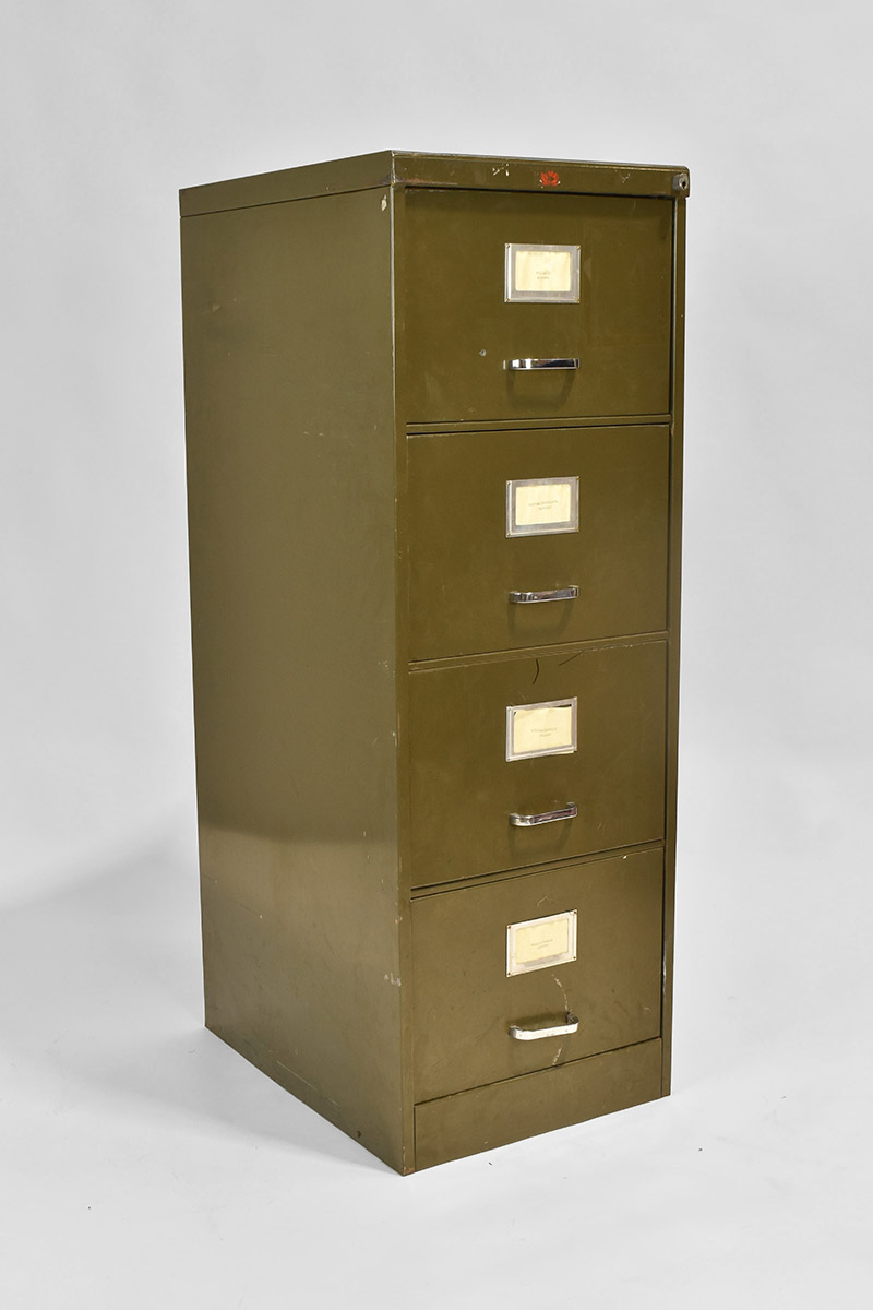 Green Metal 4 Drawer Filing with Chrome Handles The Classic