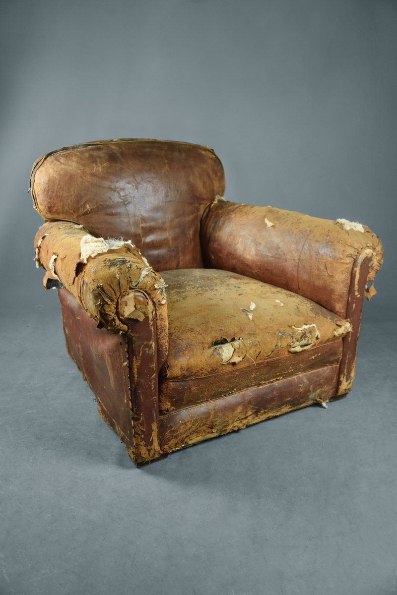 Brown Leather Upholstered Armchair The Classic Prop Hire Company