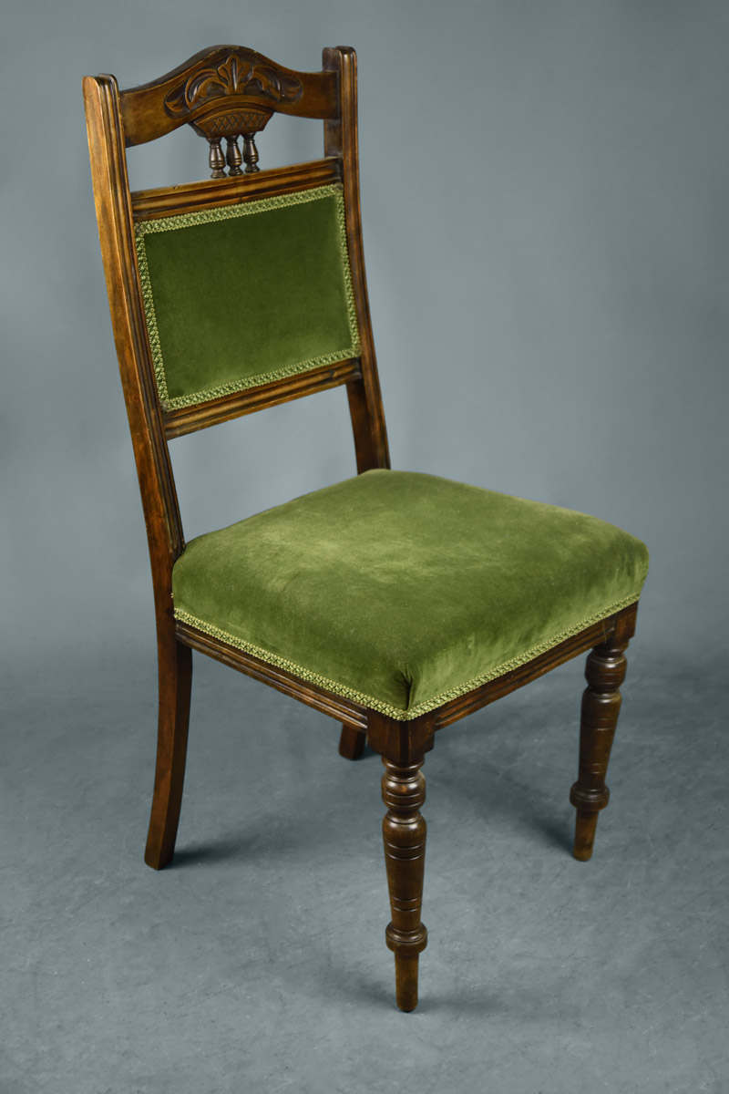 Victorian Green Velvet Dining Chair Mahogany Frame The Classic Prop