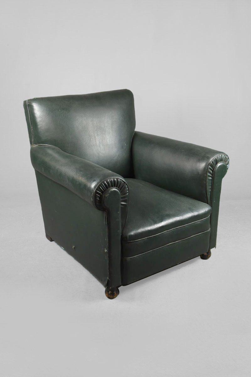 Green Leather Club Chair The Classic Prop Hire Company