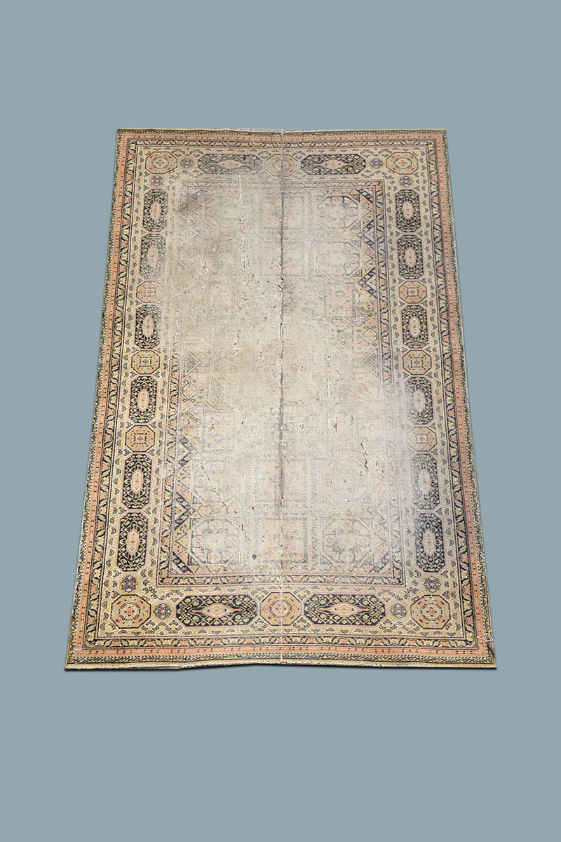 7'3"x 4'3" Brown Persian Style Rug The Classic Prop Hire Company