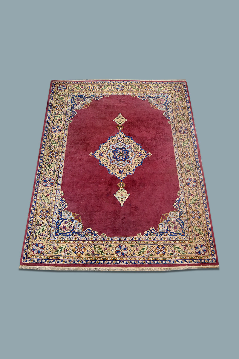 14'8" x 12' Pink, Green & Yellow Persian Style Carpet The Classic