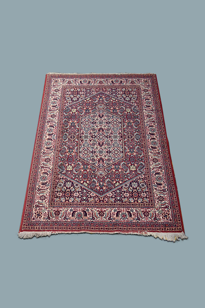 6'6" x 4'6" Maroon Persian Style Belgian Cotton Rug The Classic Prop