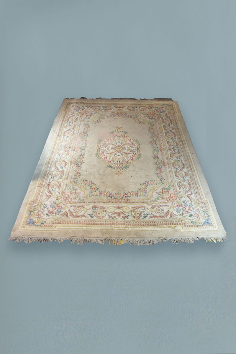 12'9" x 10' Cream Classic Aubusson Rug The Classic Prop Hire Company