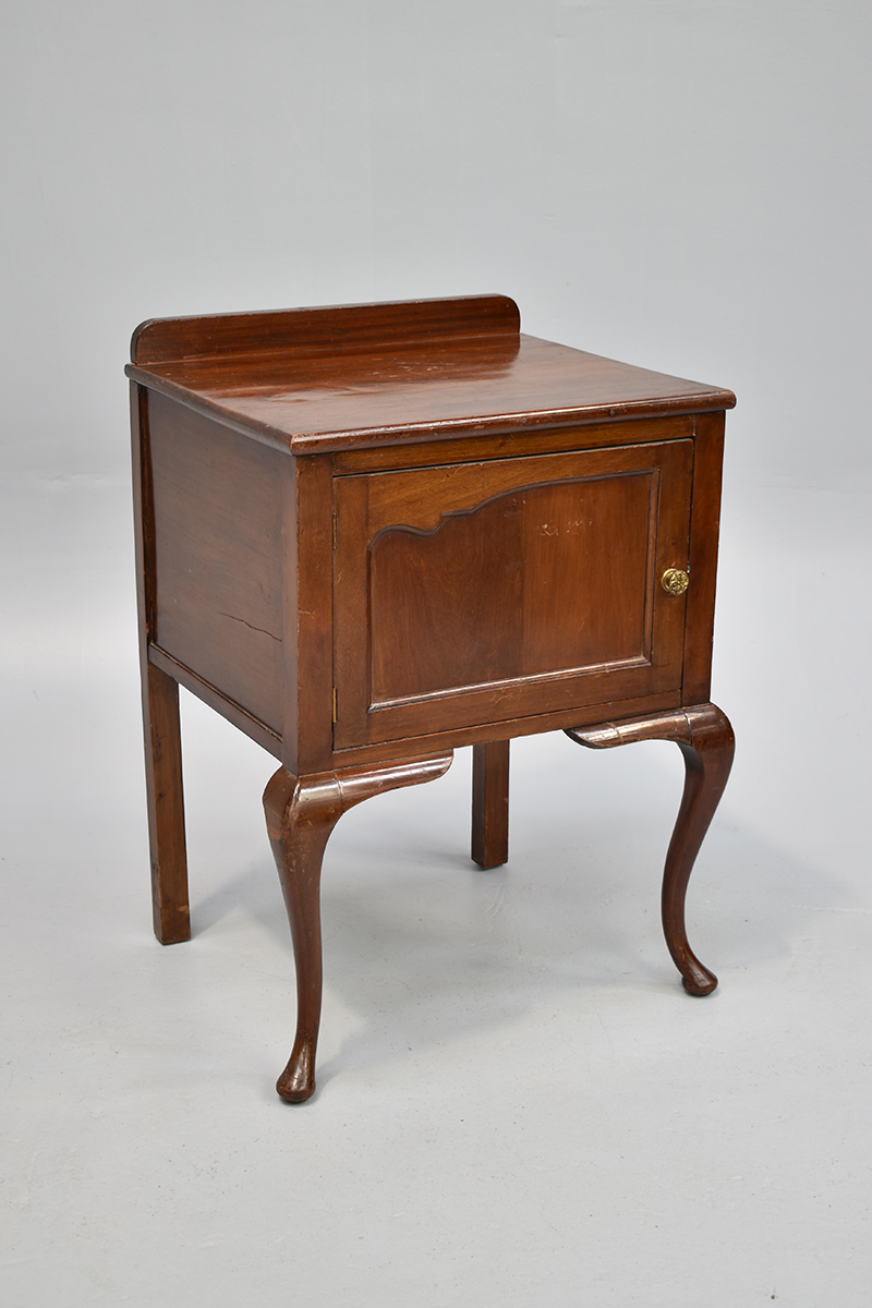Mahogany Bedside With Door & Cabriole Legs The Classic Prop