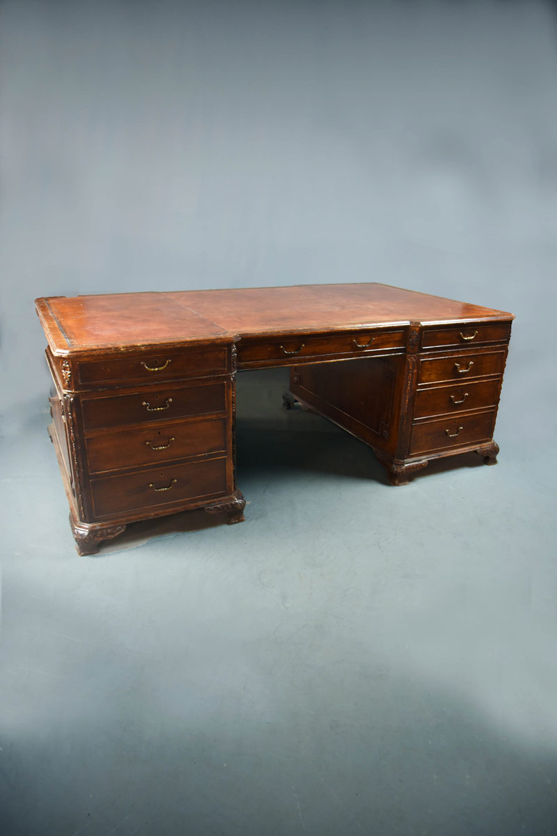 I, Partners Writing Desk With Tan Leather Insert The Classic