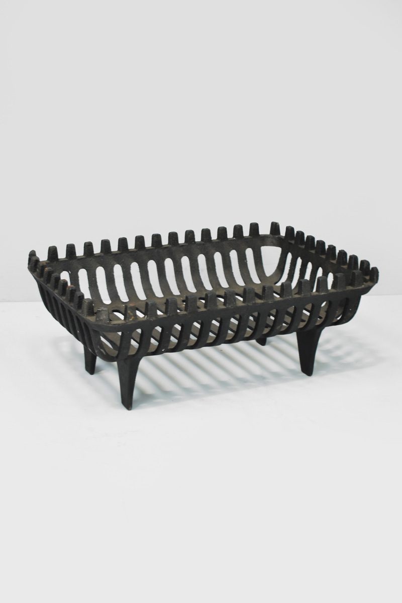 Oblong Dished Black Metal Fire Grate / Basket The Classic Prop Hire