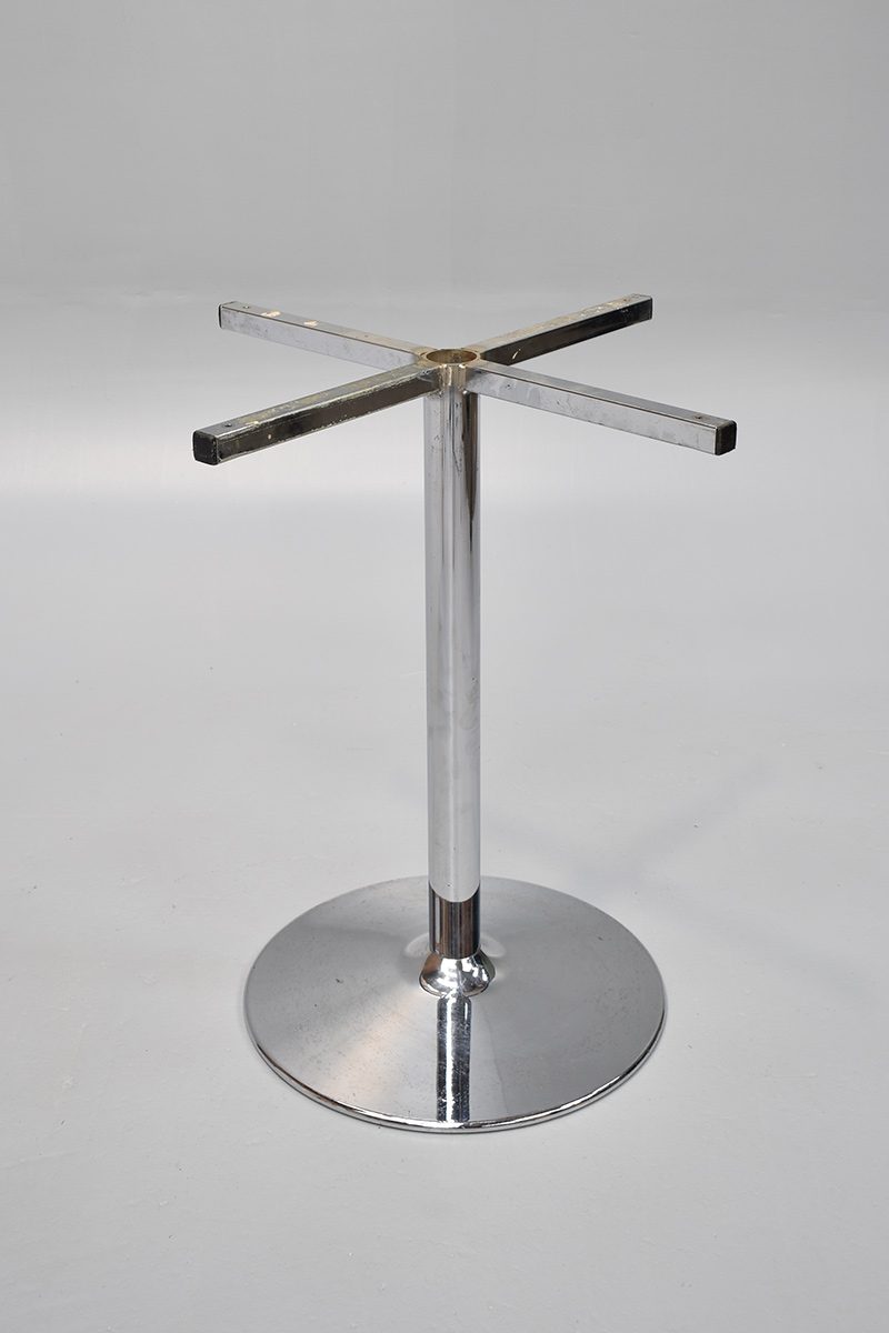 Circular Chrome Pedestal Table Base Only The Classic Prop Hire Company