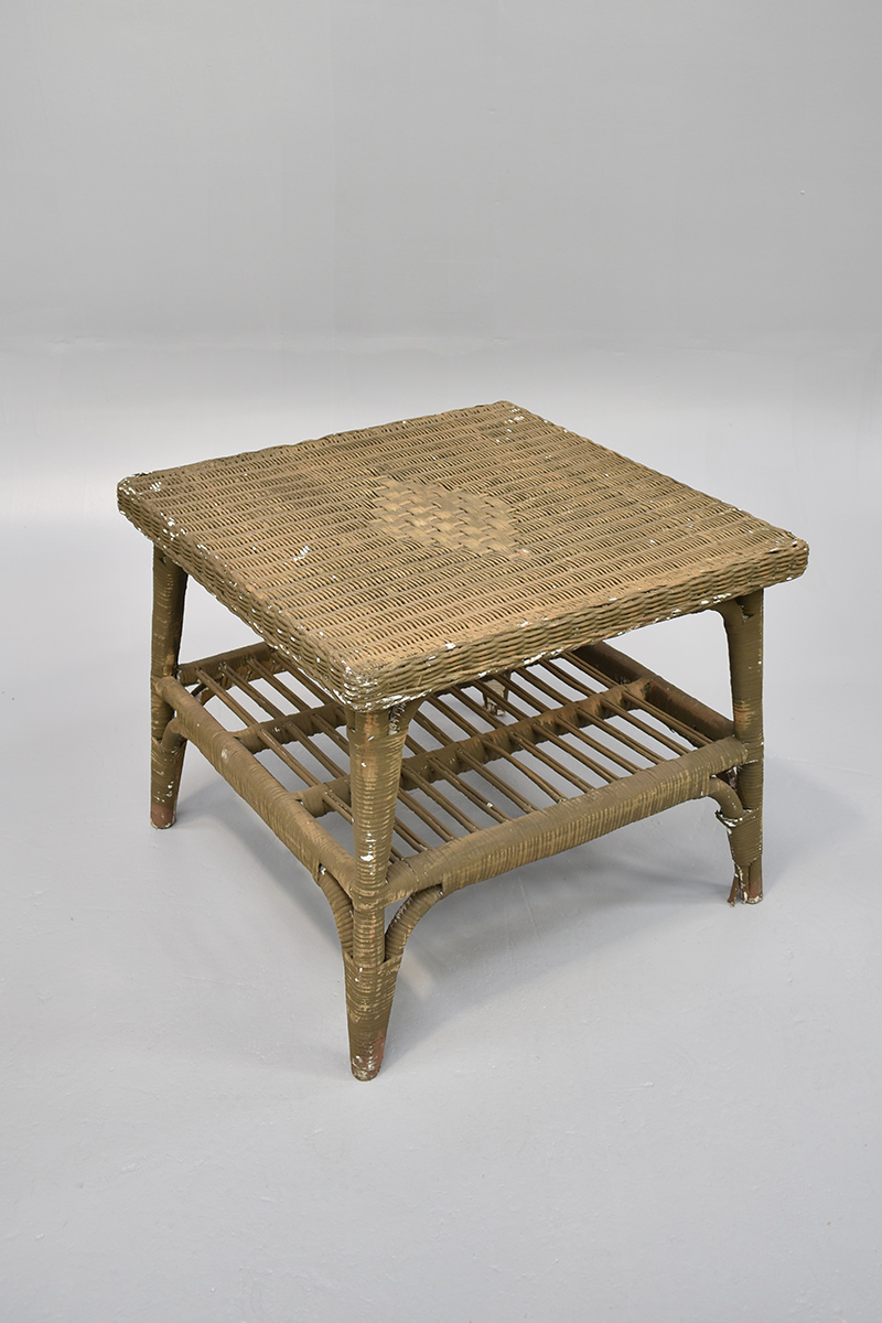 Painted Square Cane Coffee Table The Classic Prop Hire Company