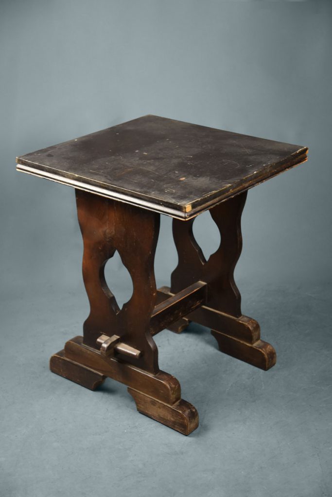 60cm Square Mahogany Pub Table Trestle Leg With Cutout The Classic