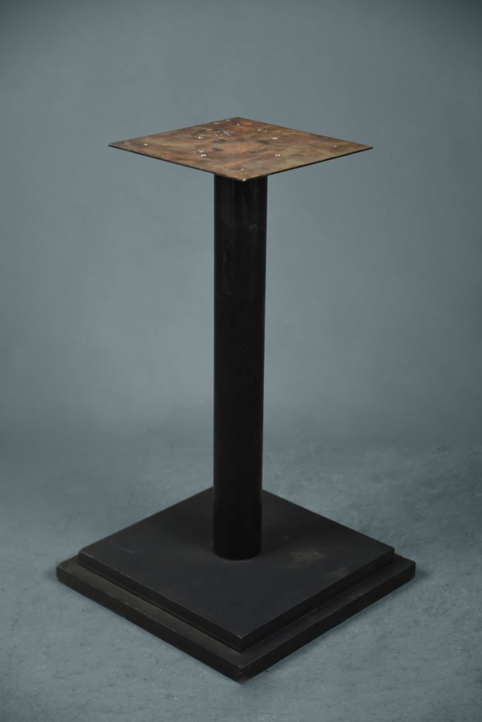Black Metal Table / Pedestal Base With Stepped Base The Classic Prop