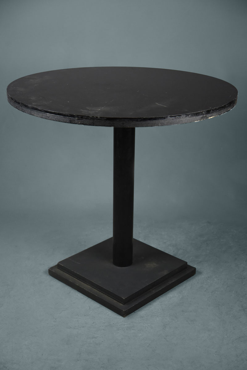 Black Metal Table / Pedestal Base With Stepped Base The Classic Prop