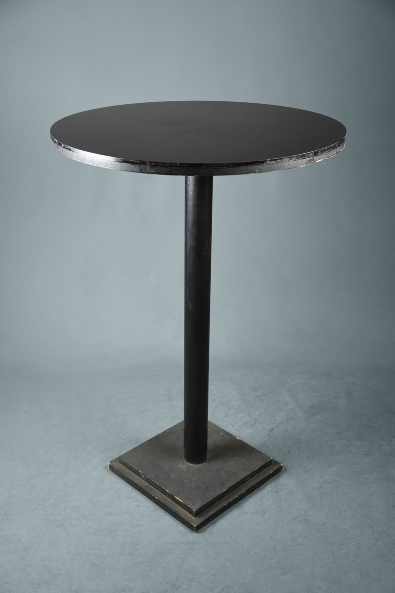 Tall Black Metal Table / Pedestal Base With Stepped Base The Classic