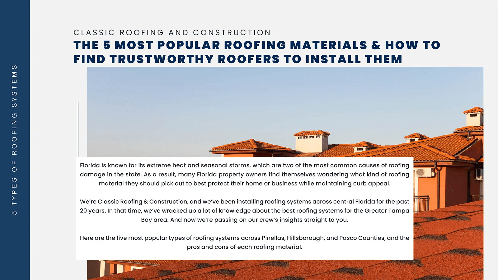 5 Most Popular Roofing Materials Ebook Classic Roofing & Construction