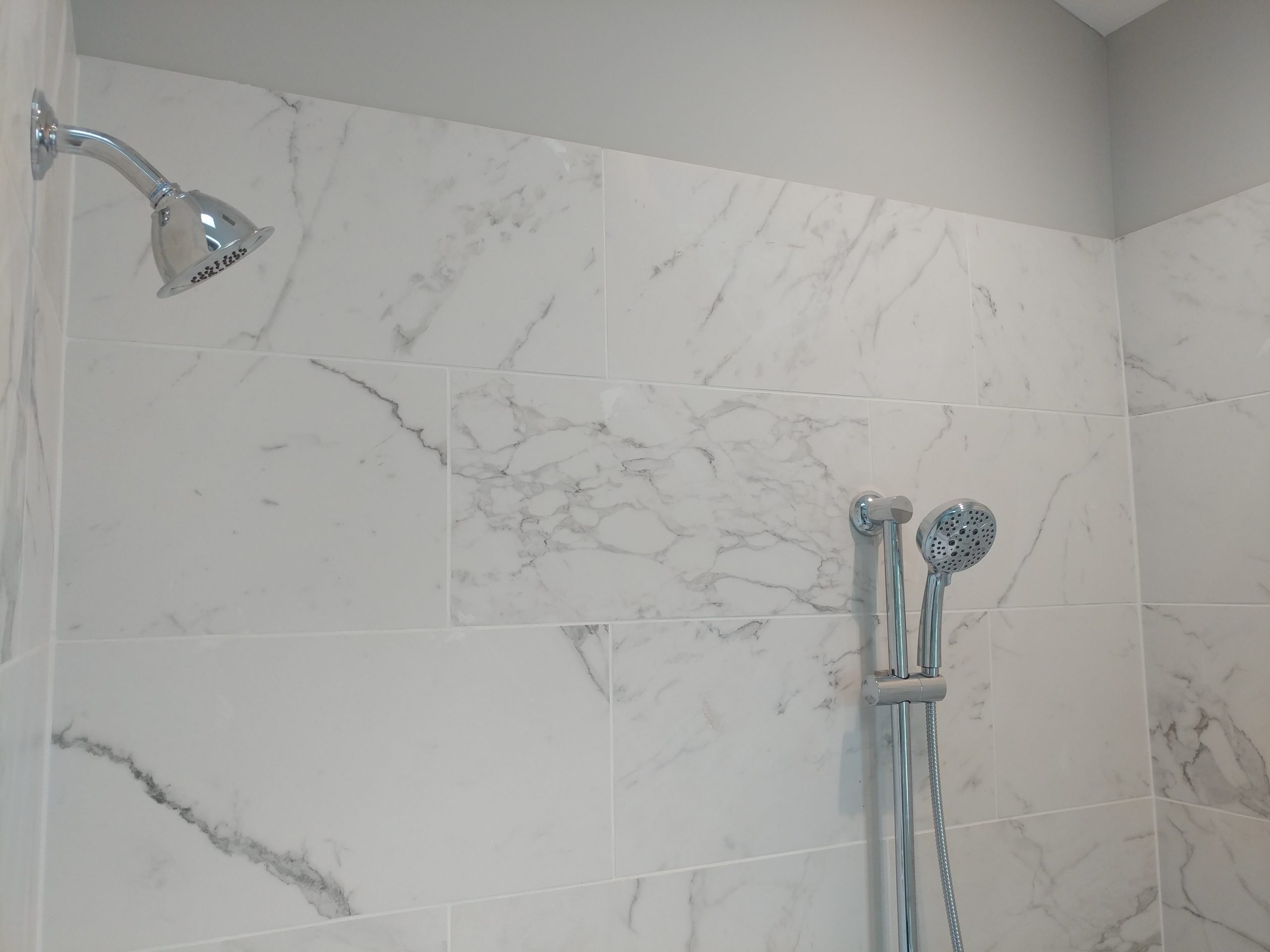Calacatta Porcelain and Heated Tile Floor in Kent, Ohio