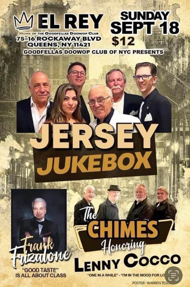Goodfellas Doo Wop Club presents Jersey Jukebox, Chimes, Sept 18 in