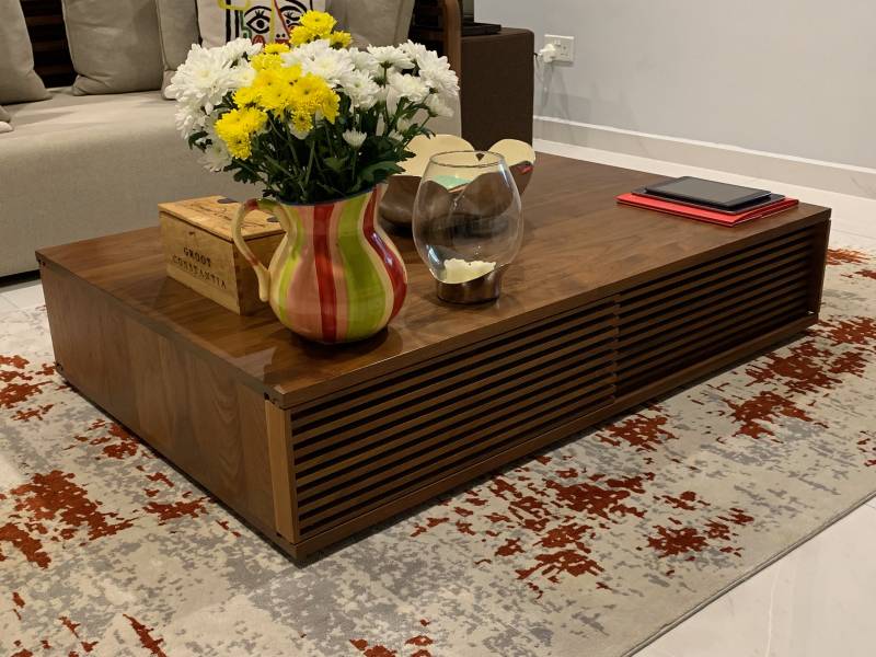 Solid Walnut Wood Coffee Table • Singapore Classifieds
