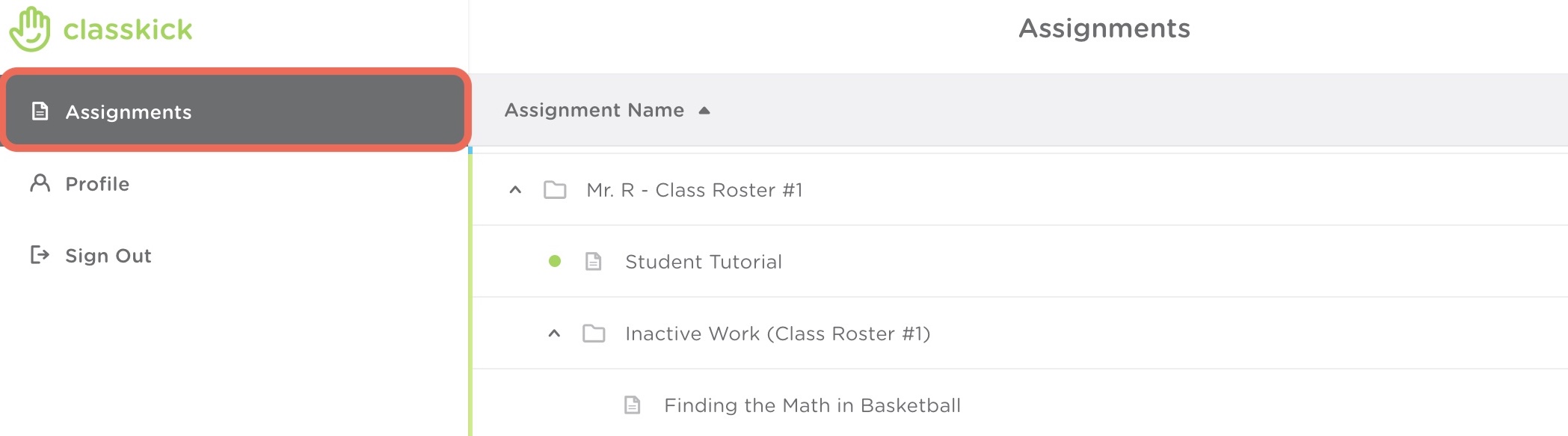 Student Assignment Dashboard Classkick Support