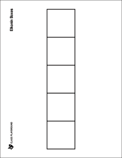 Printable Elkonin Boxes Five Single - Class Playground