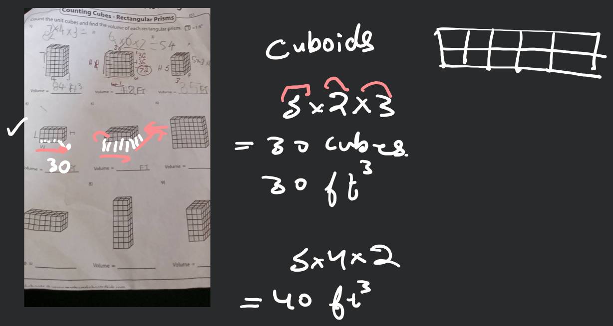 4)Counting Cubes - Rectangular Prismscount the unit cubes and find the